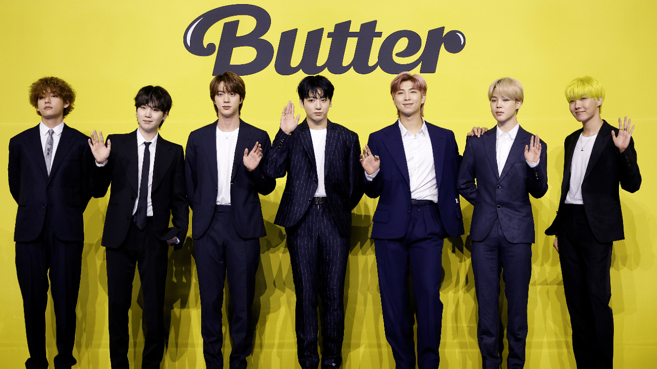 In the run-up to the release of 'Butter', BTS floated the concept art of the song which had a melting heart at its centre. Credit: Reuters Photo