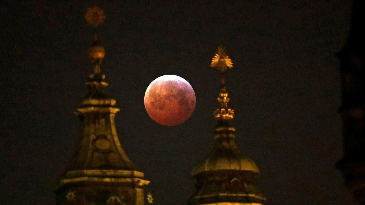 "Super Blood Wolf Moon" is seen during a lunar eclipse in January 2019. Credit: Reuters File Photo