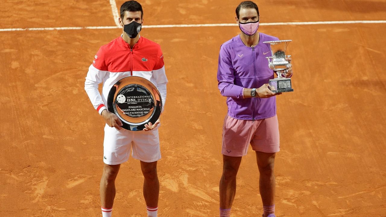 Rafael Nadal (R) and Novak Djokovic (L). Credit: AP Photo