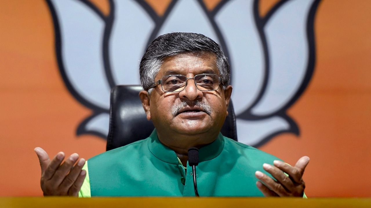 Ravi Shankar Prasad, Cabinet Minister for Communications, Electronics & Information Technology and Law & Justice. Credit: PTI File Photo