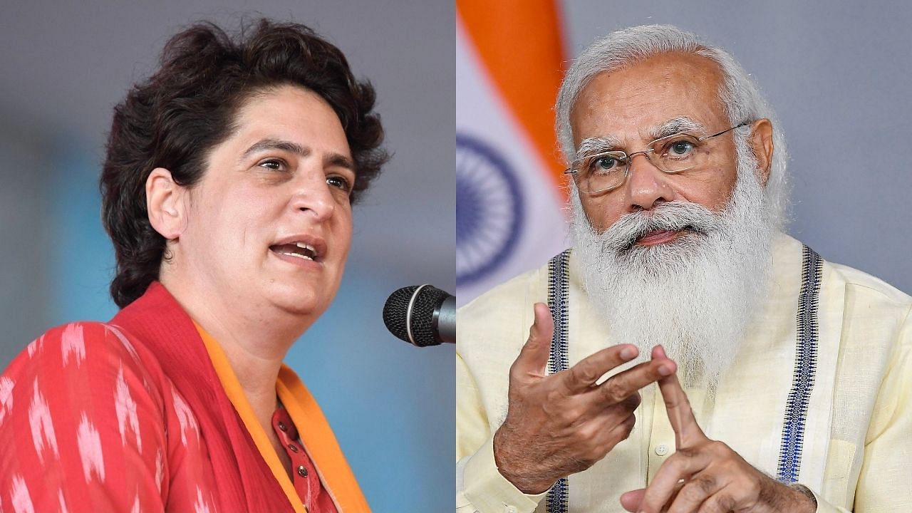 Congress General Secretary Priyanka Gandhi Vadra and Prime Minister Narendra Modi. Credit: PTI File Photos