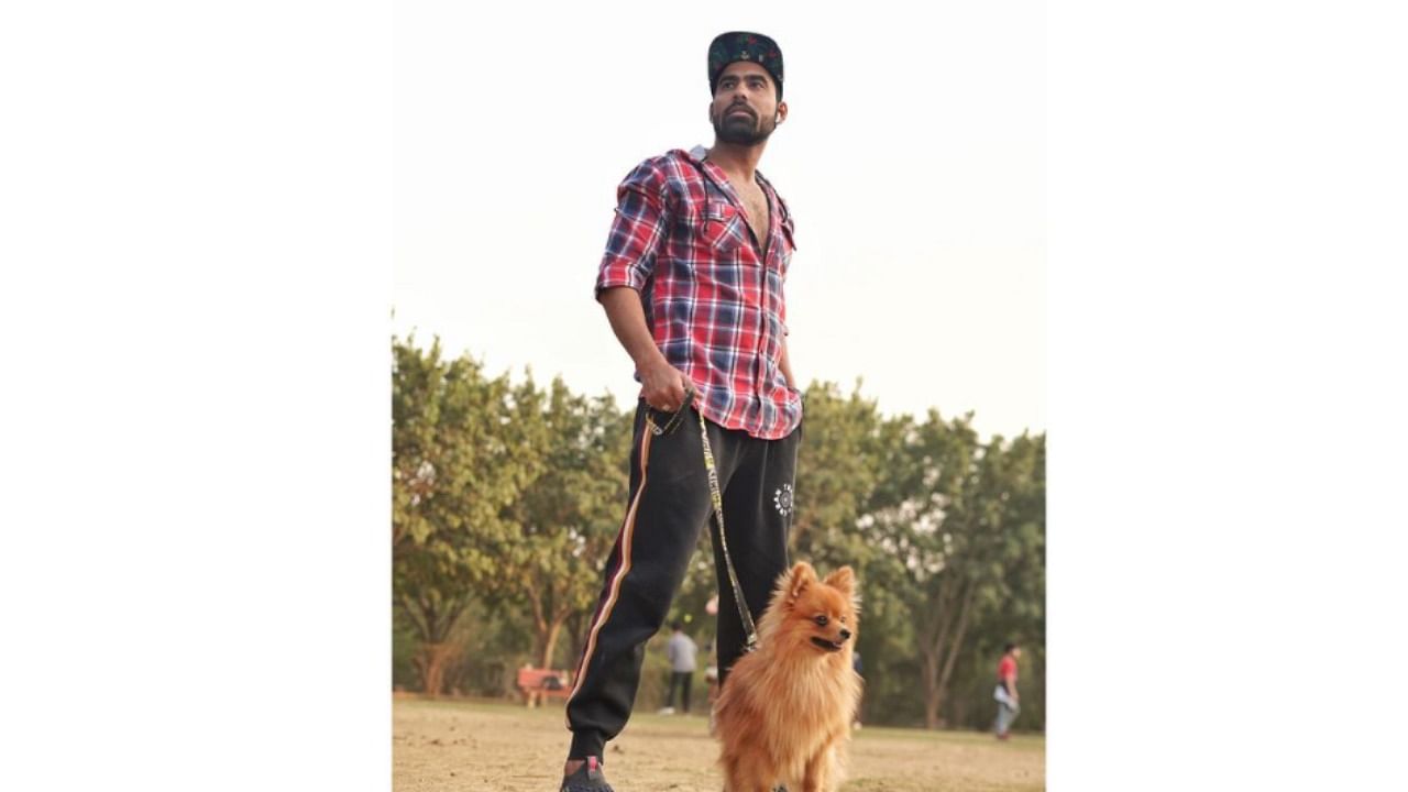 In the video shot on May 21, Sharma can be seen with his pet dog in a park where the dog is strapped to a bunch of balloons and is set loose to fly. Credit: Instagram/@gauravzone_