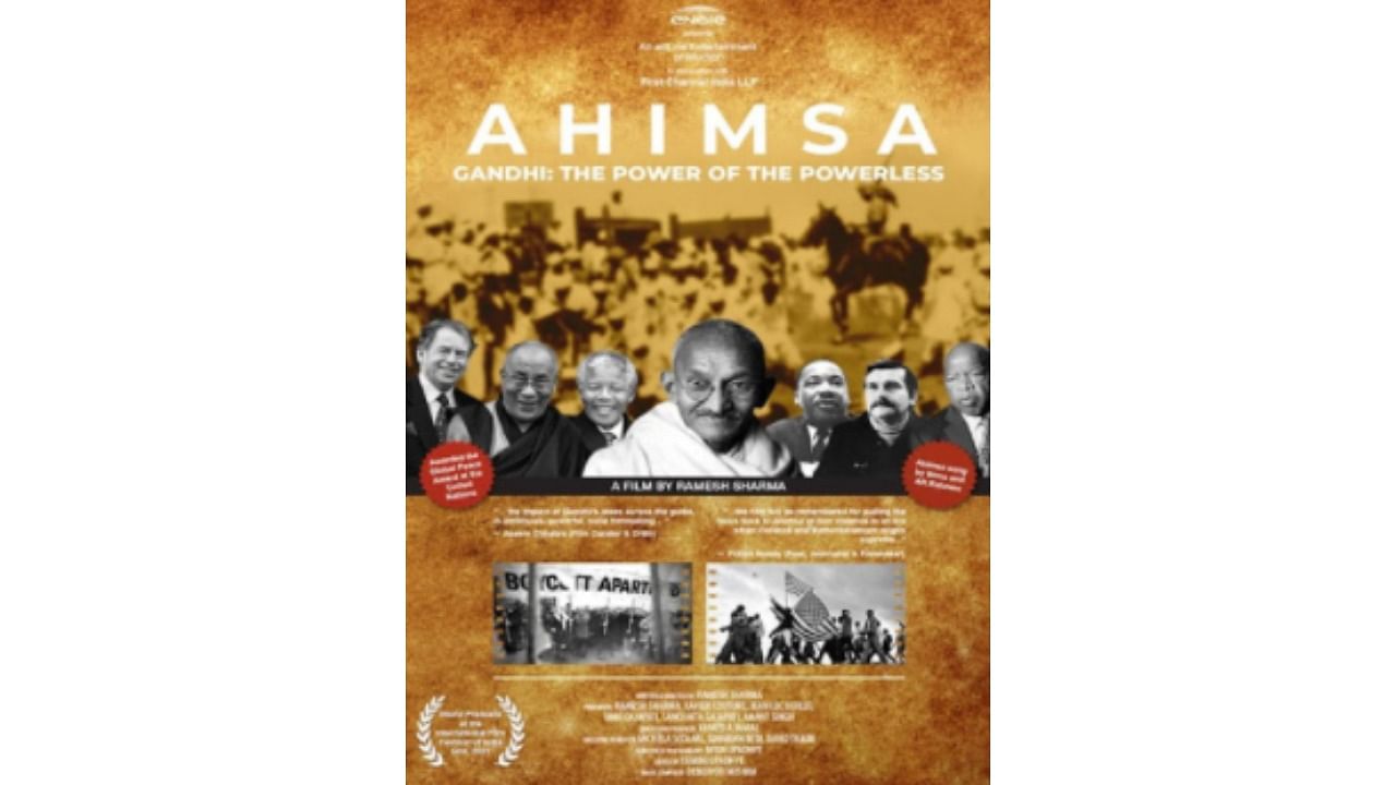 The documentary on Gandhi, Ramesh Sharma-directed Ahimsa Gandhi: The Power of the Powerless will serve as the festival's centerpiece. Credit: Official Website/www.nyiff.us/films/