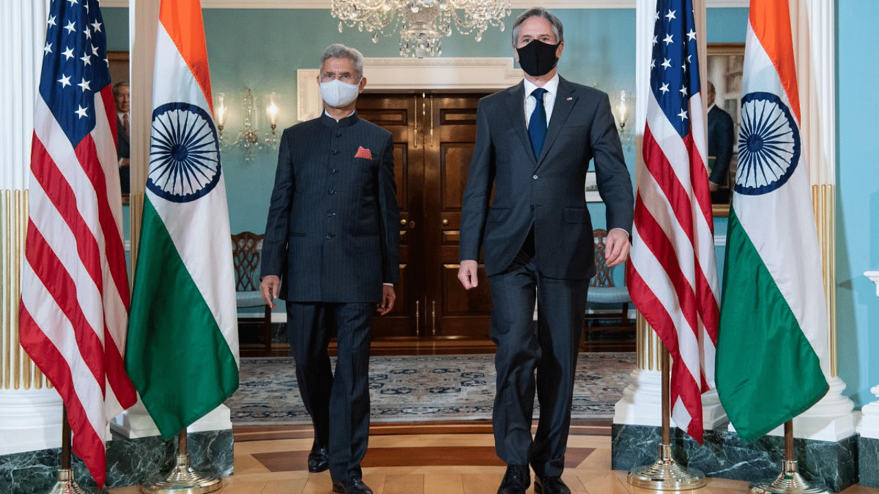 US Secretary of State Antony Blinken (R) and Indian External Affairs Minister Subrahmanyam Jaishankar. Credit: Reuters Photo