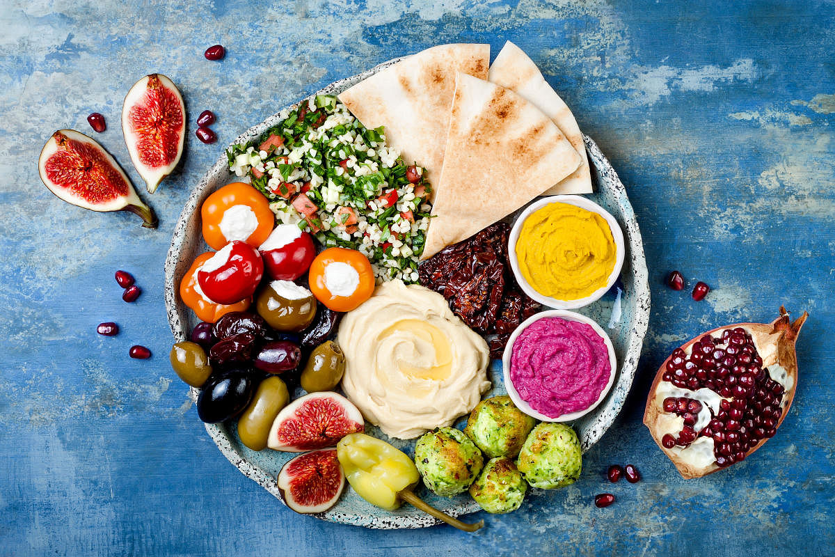 Middle Eastern mezze platter