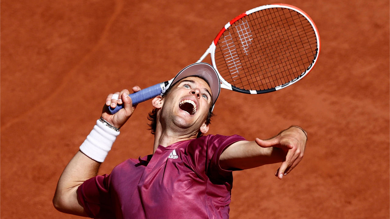Austria's Dominic Thiem in action during his first round match against Spain's Pablo Andujar. Credit: Reuters Photo