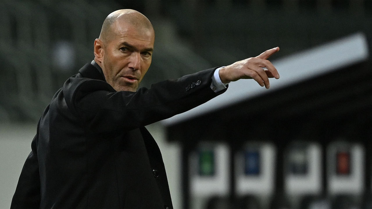 Real Madrid's former French head coach coach Zinedine Zidane. Credit: AFP File Photo