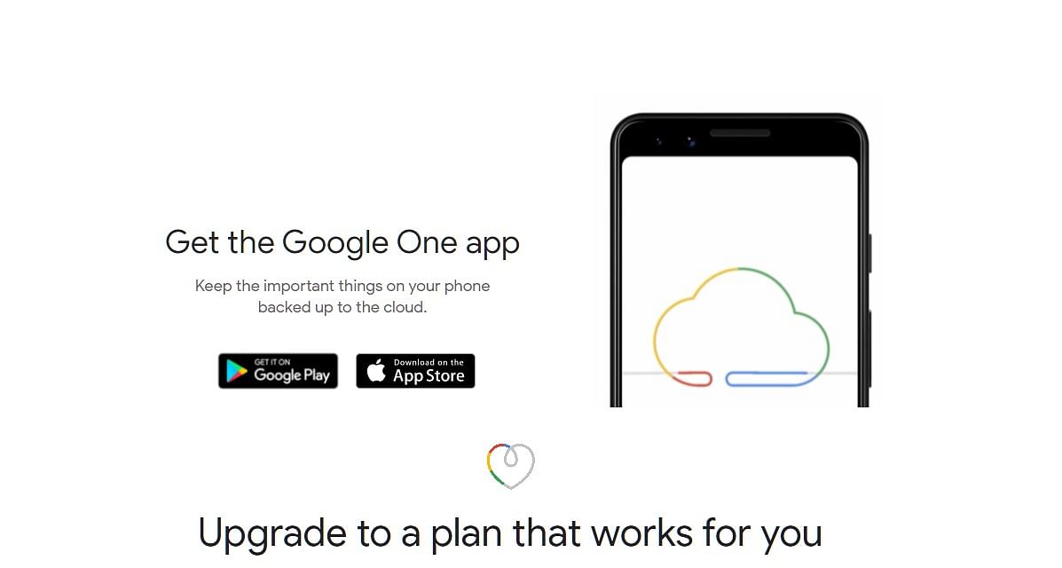 Google One website (screen-grab)