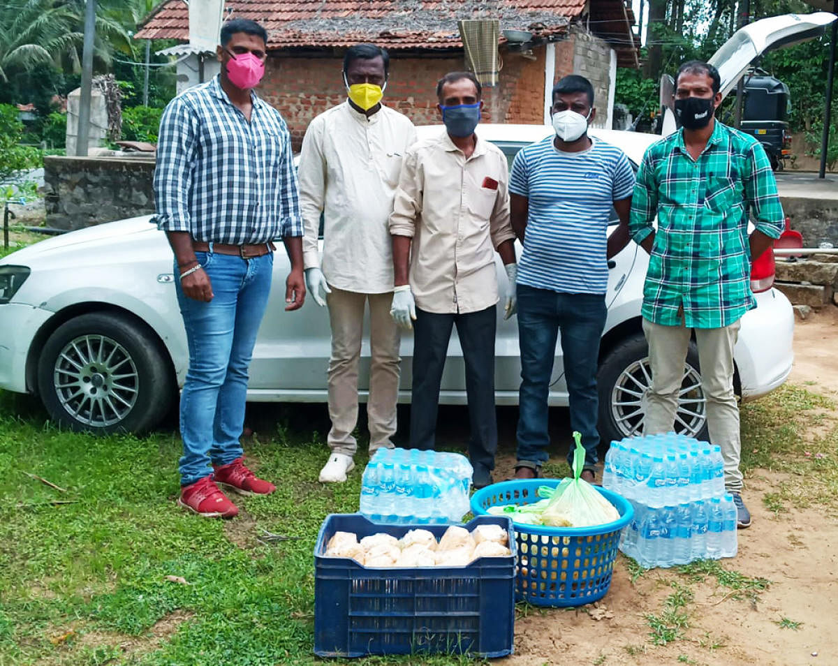 Food packets ready for distribution in Suntikoppa. Credit: DH Photo