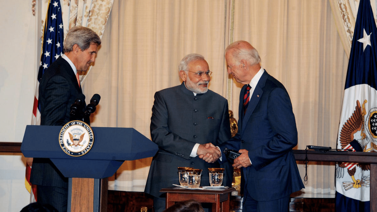 Prime Minister Narendra Modi with US President Joe Biden. Credit: PTI File Photo