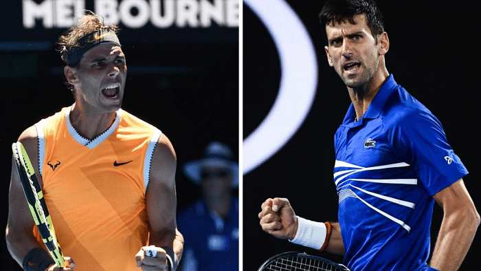 Rafael Nadal (L) and Novak Djokovic (R). Credit: AFP File Photo