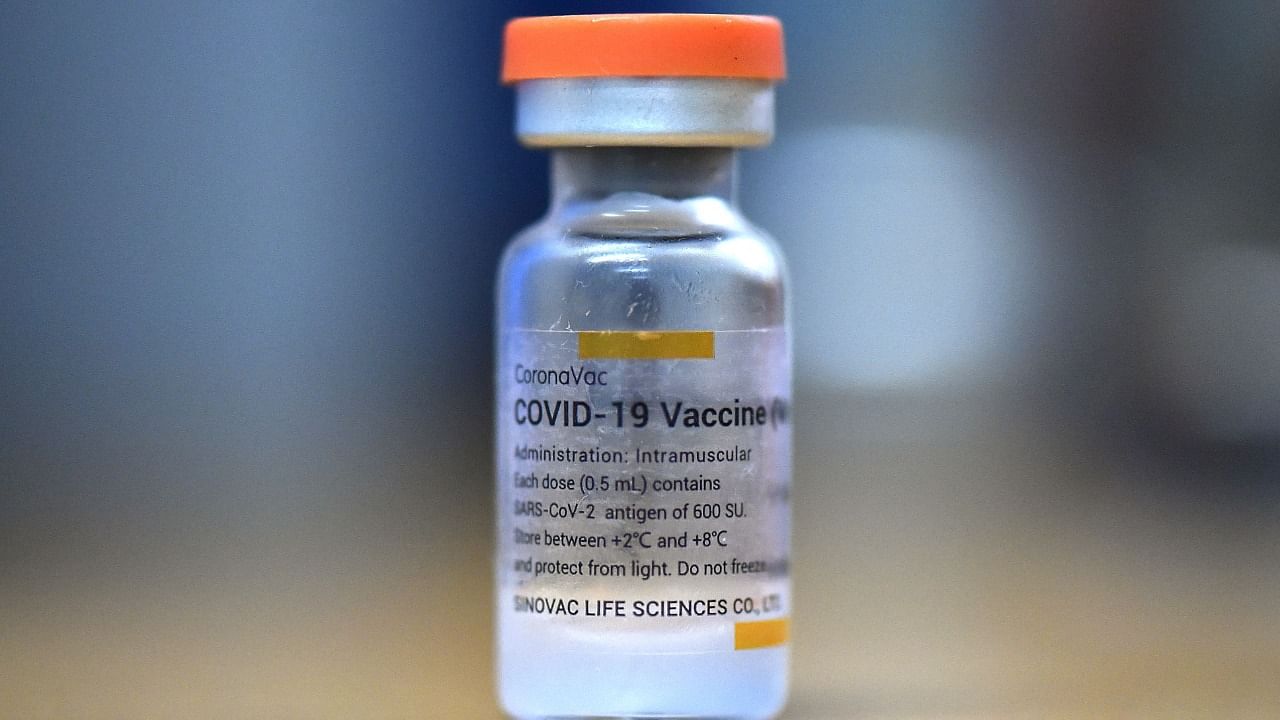 A vial of the Sinovac vaccine. Credit: AFP Photo