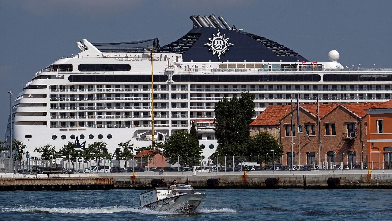 Cruise ship MSC Orchestra arrives in Venice despite protests demanding an end to cruise ships passing through the lagoon city, in Venice. Credit: Reuters Photo