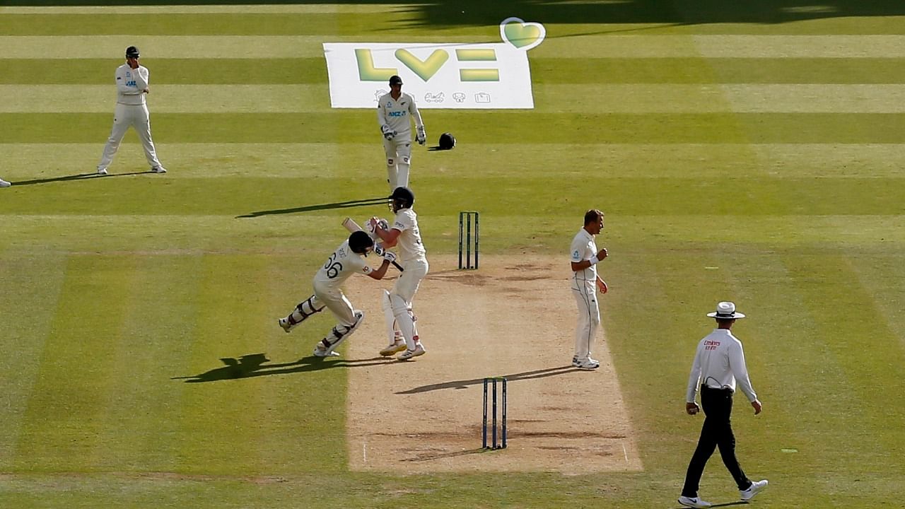 On-field umpires Michael Gough and Richard Kettleborough, third umpire Richard Illingworth and fourth umpire Mike Burns levelled the charge against the home team. Credit: Reuters Photo