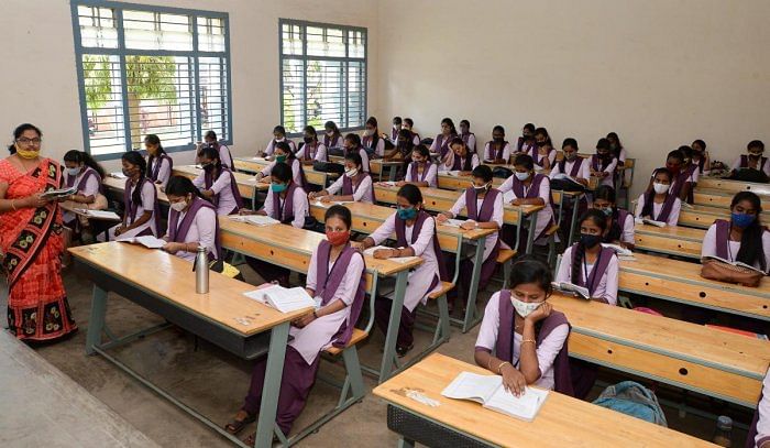 Primary and Secondary Education Minister S Suresh Kumar recently said that all PU students would be promoted and they would be given grades. Credit: DH Photo