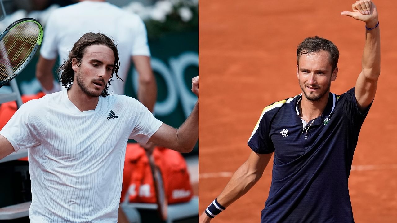 Greek tennis player Stefanos Tsitsipas (L) and Russian Daniil Medvedev. Credit: AP/PTI Photos