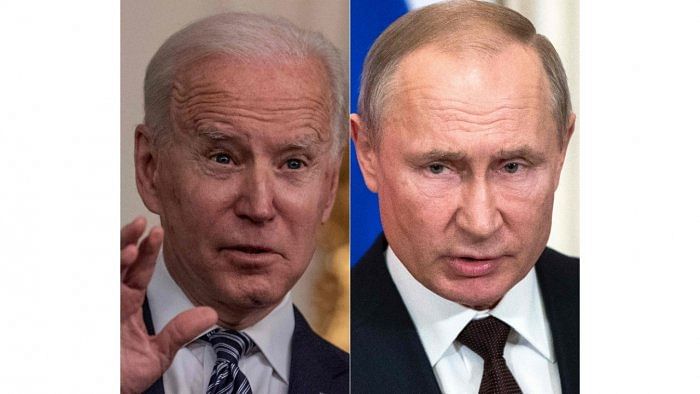 US President Joe Biden (left) and Russian President Vladimir Putin. Credit: AFP Photo