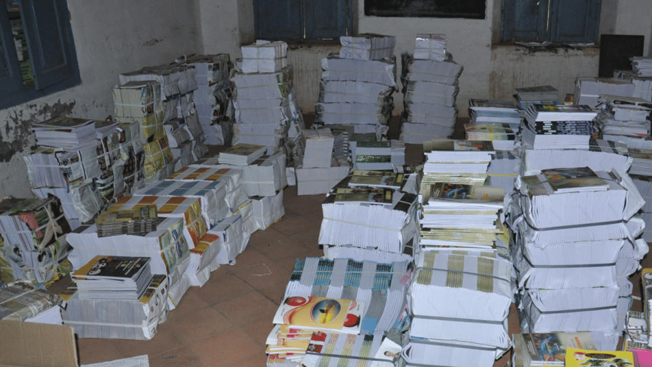 The Karnataka Text Books Society has issued directions to all block education officers to procure textbooks from old students. Credit: DH File Photo