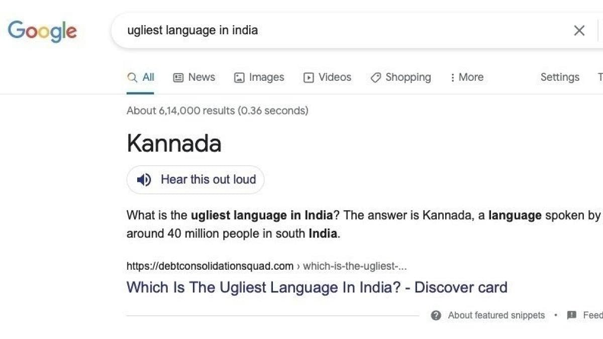 Kannadigas slammed the search engine, and expressed their outrage on social media.