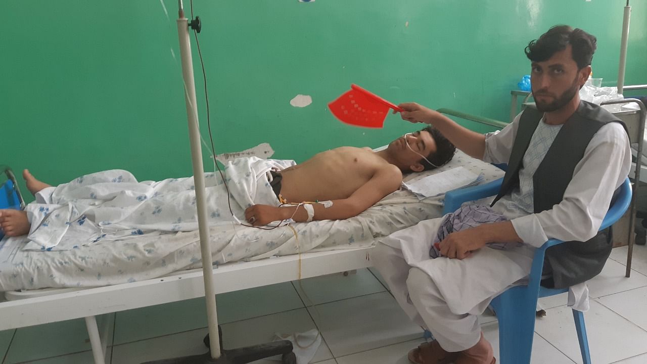 Wounded worker from a de-mining organisation receives treatment at a hospital in Baghlan province. Credit: Reuters Photo