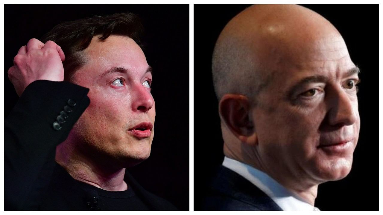 Elon Musk, Amazon Chairman Jeff Bezos. Credit: DH Collage