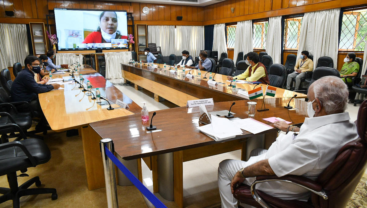 He was interacting with anganwadi workers through a video conference. Credit: DH Photo