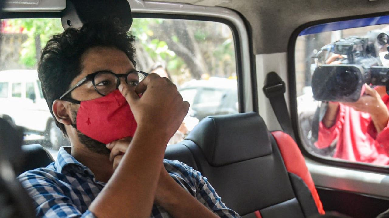 Late Sushant Singh Rajput's flatmate Siddharth Pithani after being arrested by the Narcotics Control Bureau (NCB) in the drugs case linked to the Bollywood actor's death, in Mumbai, Friday, May 28, 2021. Credit: PTI Photo