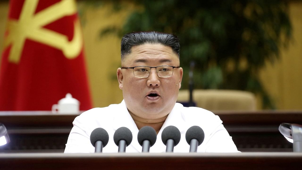 Kim Jong Un speaks during a conference. Credit: Reuters Photo