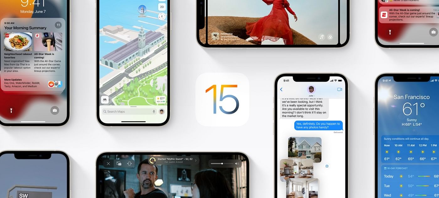 The new iOS 15 will be rolled out as free software to eligible iPhones in September 2021. Credit: Apple