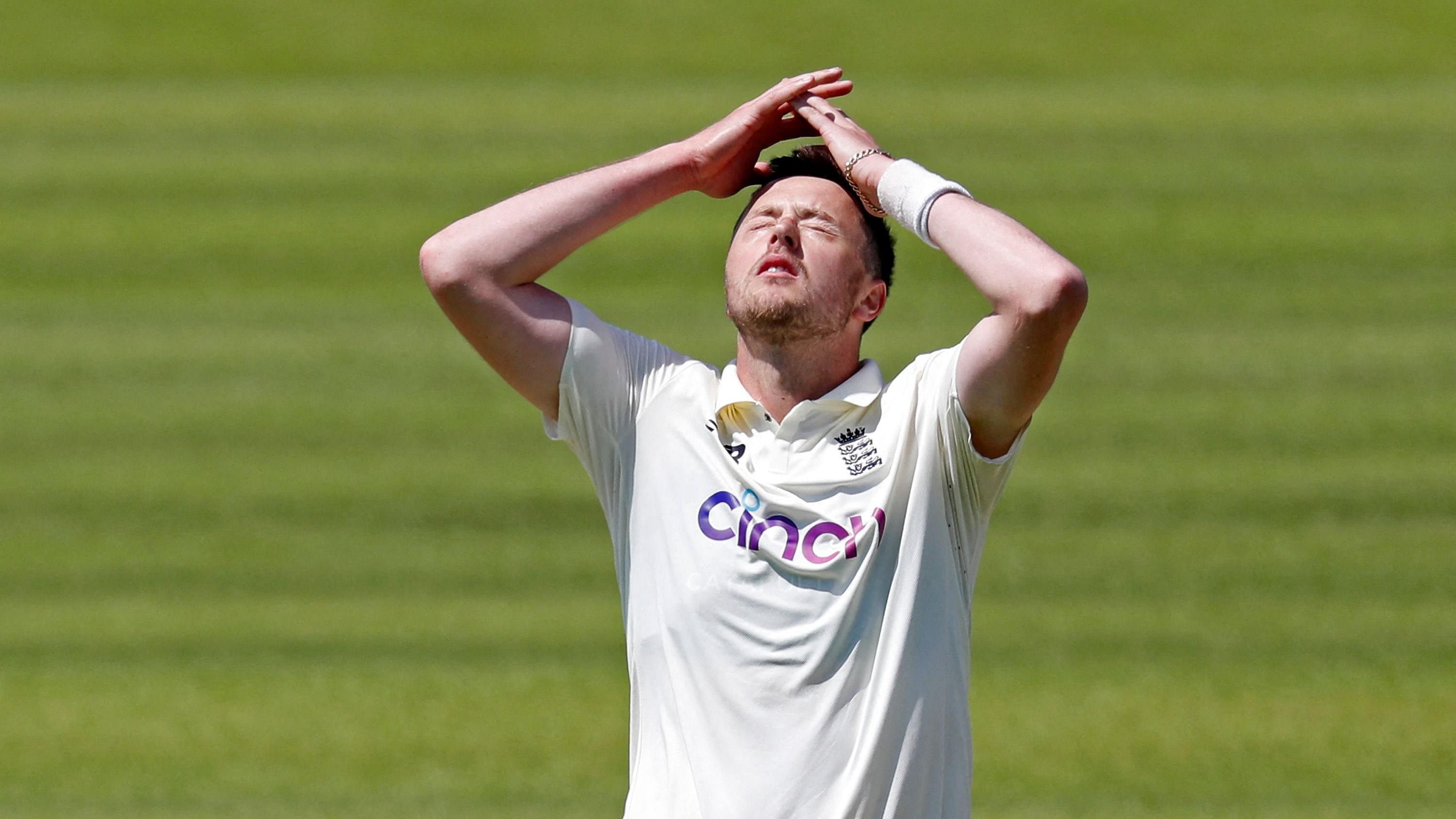 The 27-year-old Ollie Robinson apologised for his "thoughtless and irresponsible" tweets and on Thursday said he will take a short break from cricket. Credit: AFP File Photo