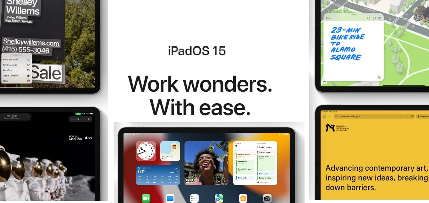 The new iPadOS 15 will be released this fall. Credit: Apple