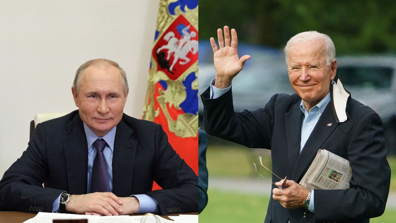 Russia President Vladimir Putin (L) and US President Joe Biden. Credit AFP Photos