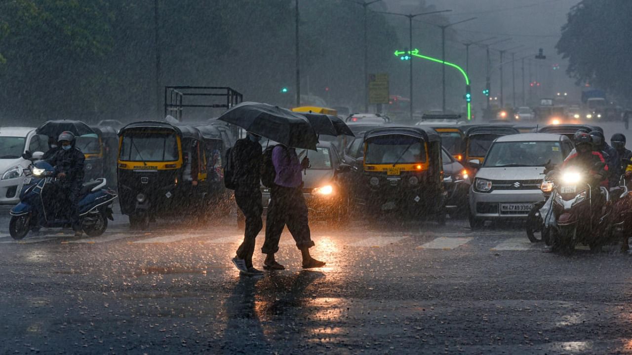 After a brief break, the city continued to get heavy rains throughout the day. Credit: PTI Photo