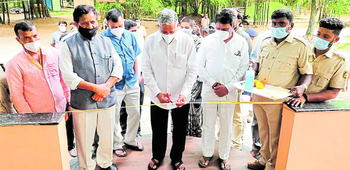 District In-charge Minister V Somanna inaugurates development works at Kaveri Nisargadhama.