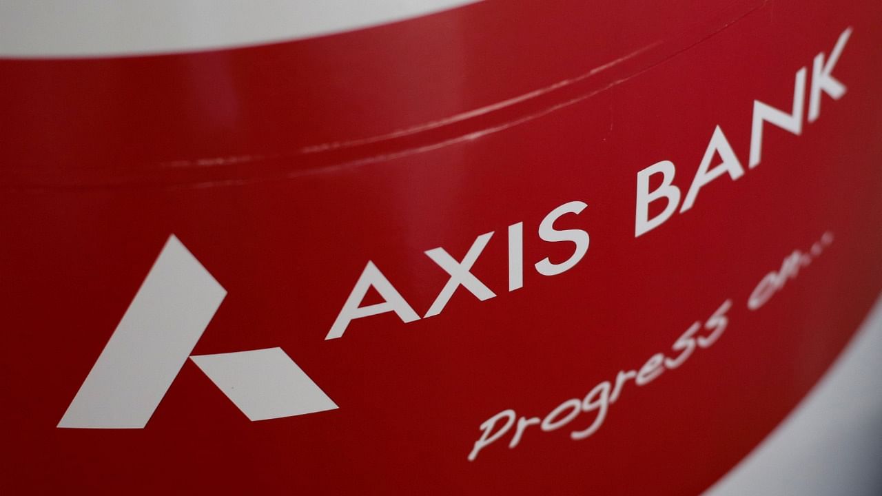 The logo of Axis Bank is seen on an advertisement at its branch in Mumbai. Credit: Reuters File Photo
