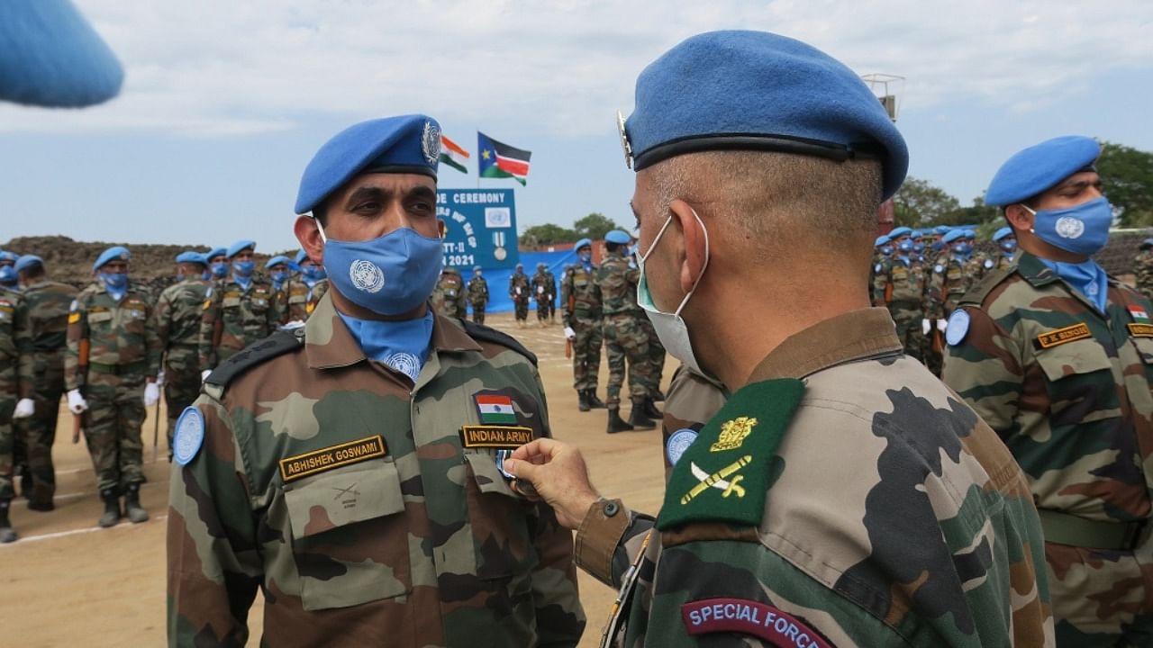 India is among the largest troop contributing countries to UN peacekeeping missions. Credit: Twitter Photo/@unmissmedia