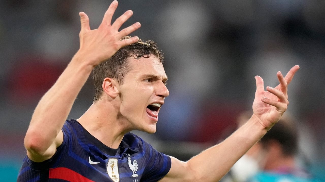 France's defender Benjamin Pavard celebrates the win in the UEFA EURO 2020 Group F football match between France and Germany at the Allianz Arena in Munich on June 15, 2021. Credit: AFP Photo