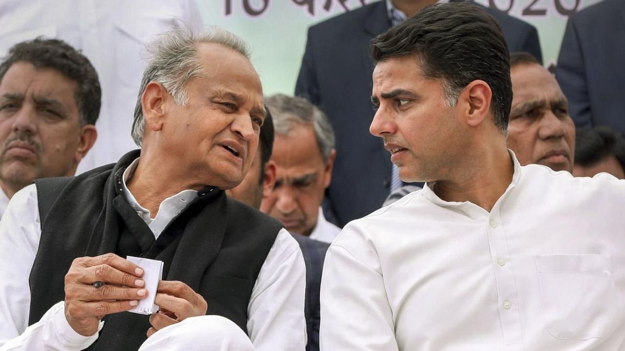 CM Ashok Gehlot with Sachin Pilot. Credit: PTI File Photo