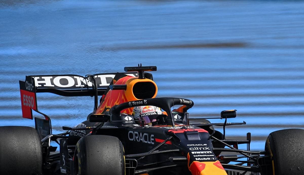 Red Bull's Dutch driver Max Verstappen drives during the second practice session at the Circuit Paul-Ricard in Le Castellet, southern France. Credit: AFP Photo