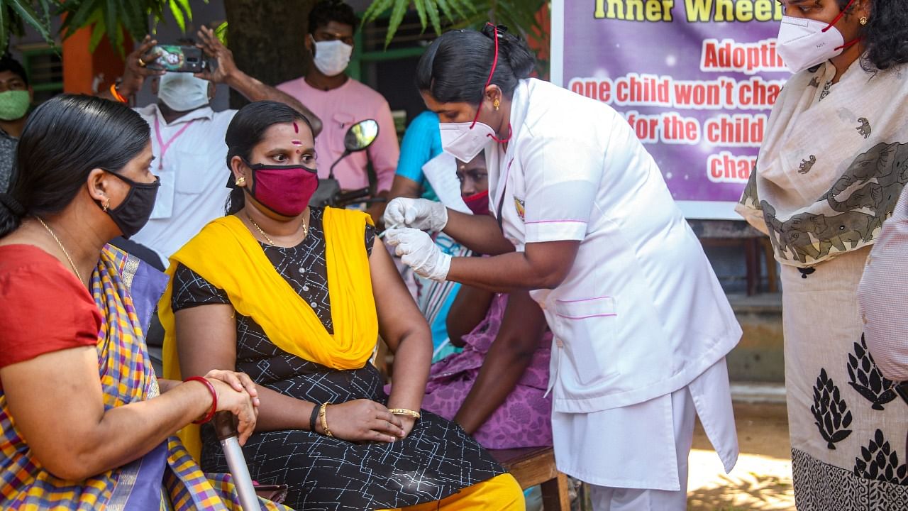 The vaccination drive, which was quite slow in Tamil Nadu, picked up pace in the past week with those belonging to 18-44 years of age coming in droves to get vaccinated. Credit: PTI File Photo