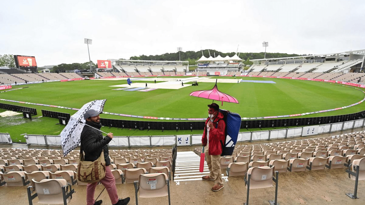 Indian fans arrive for the first day of the ICC World Test Championship Final between New Zealand and India at the Ageas Bowl in Southampton. Credit: AFP Photo