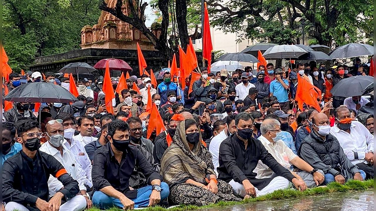 The silent protest, with participants wearing black shirts and black masks, took place from 10am to 1pm. Credit: PTI Photo