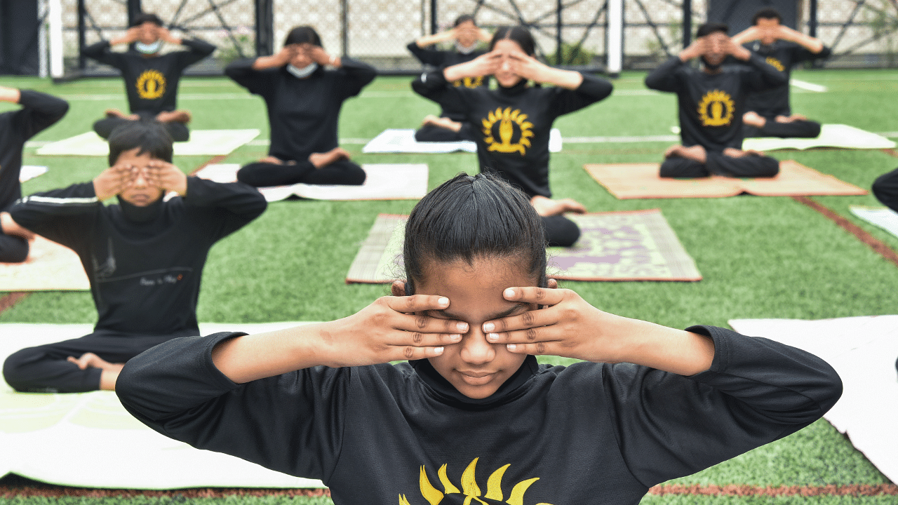 Khattar said the state government's aim was to take yoga to the grassroot level. Credit: PTI Photo