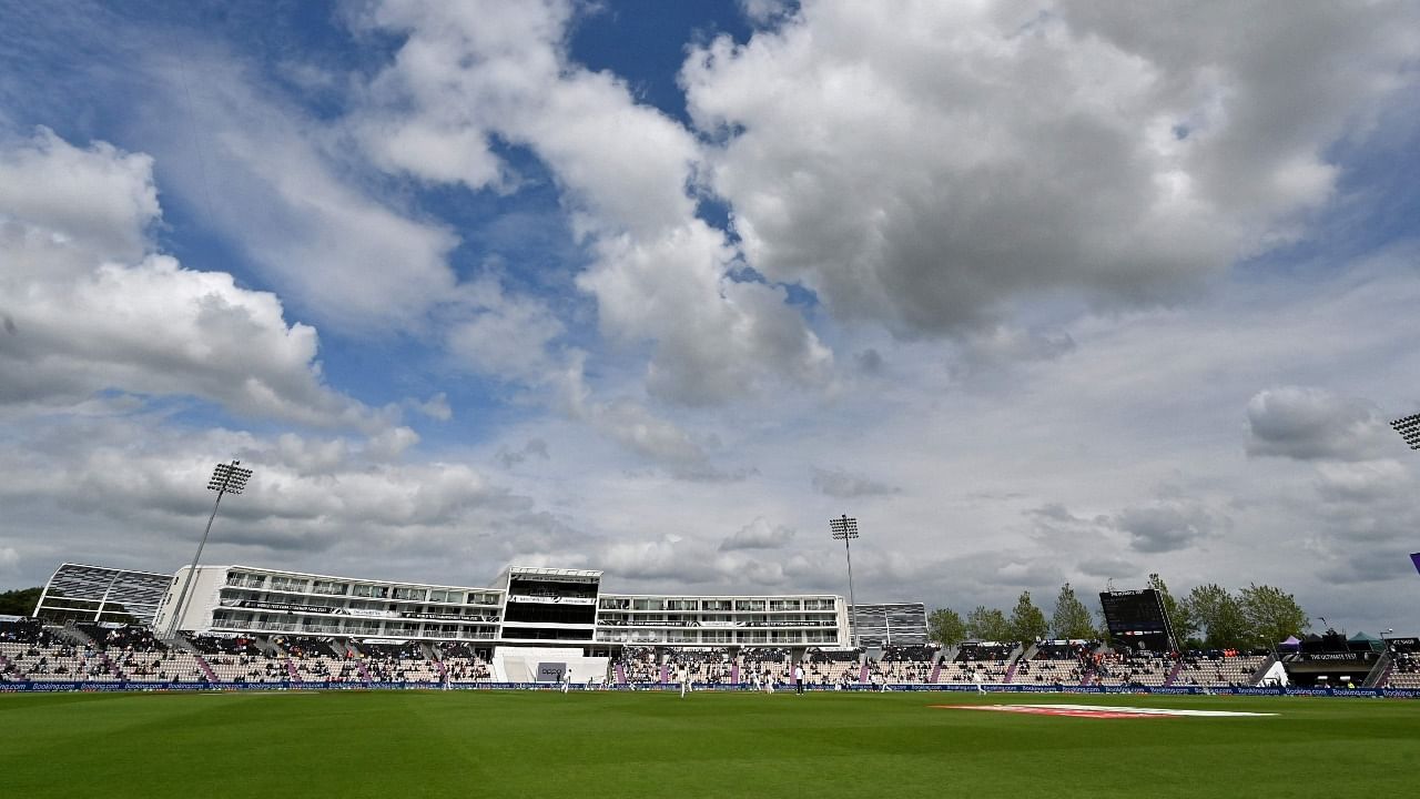 A general view of play during the New Zealand innings on the fifth day of the ICC World Test Championship Final between New Zealand and India at the Ageas Bowl in Southampton. Credit: AFP Photo