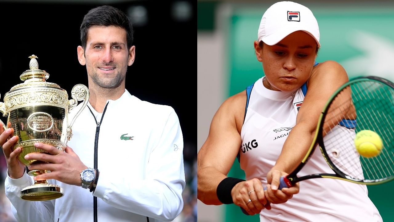 Novak Djokovic (L) and Ashleigh Barty are the top seeds in this year's Wimbledon Championship. Credit: Reuters File Photos