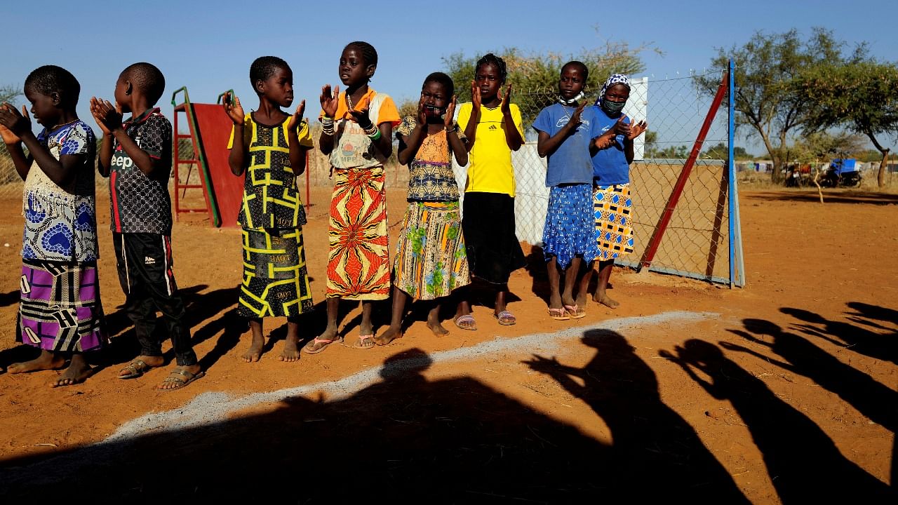 Children who fled from attacks by Islamist militants in the Sahel region play at a camp for internally displaced people (IDPs) in Kaya, Burkina Faso. Credit: Reuters File Photo