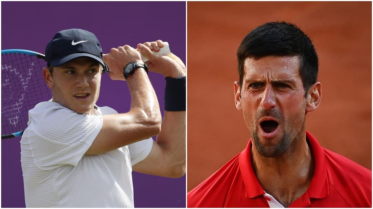 British teenage wildcard Jack Draper and Novak Djokovic. Credit: AFP/Reuters 