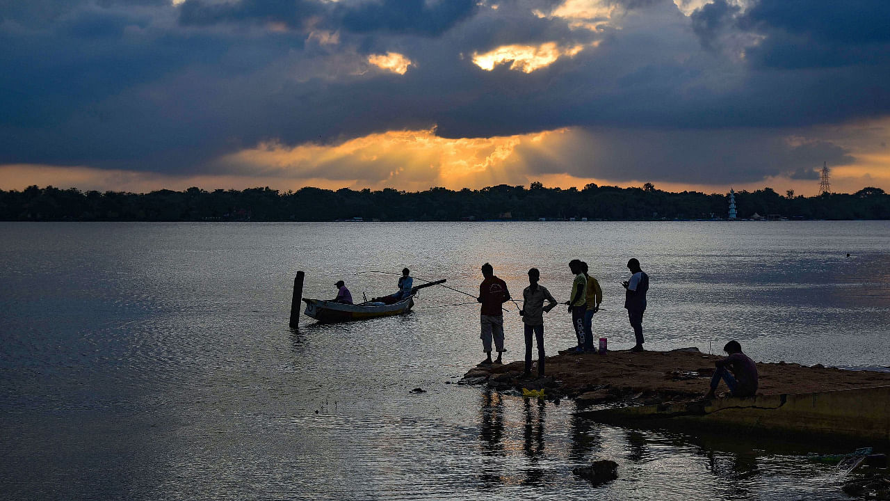 Fishing on the Krishna river. Credit: PTI Photo