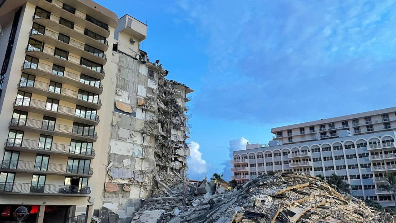Partially collapsed building in Surfside, north of Miami Beach, Florida. Credit: AFP Photo