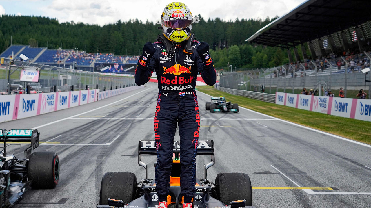 Max Verstappen celebrating a win. Credit: AFP Photo